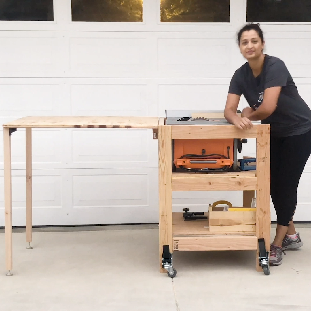 DIY Table Saw Stand With Folding Outfeed Table - with printable plans! - DIY Table Saw Stand With Folding Outfeed Table - with printable plans! -   diy Table stand