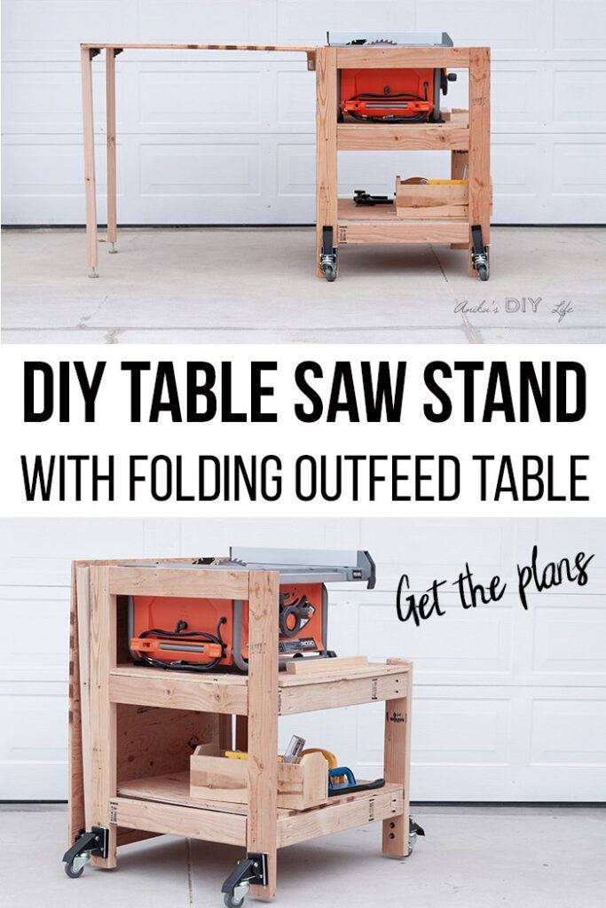 DIY Table Saw Stand With Folding Outfeed Table - Plans and VIDEO - DIY Table Saw Stand With Folding Outfeed Table - Plans and VIDEO -   18 diy Table stand ideas