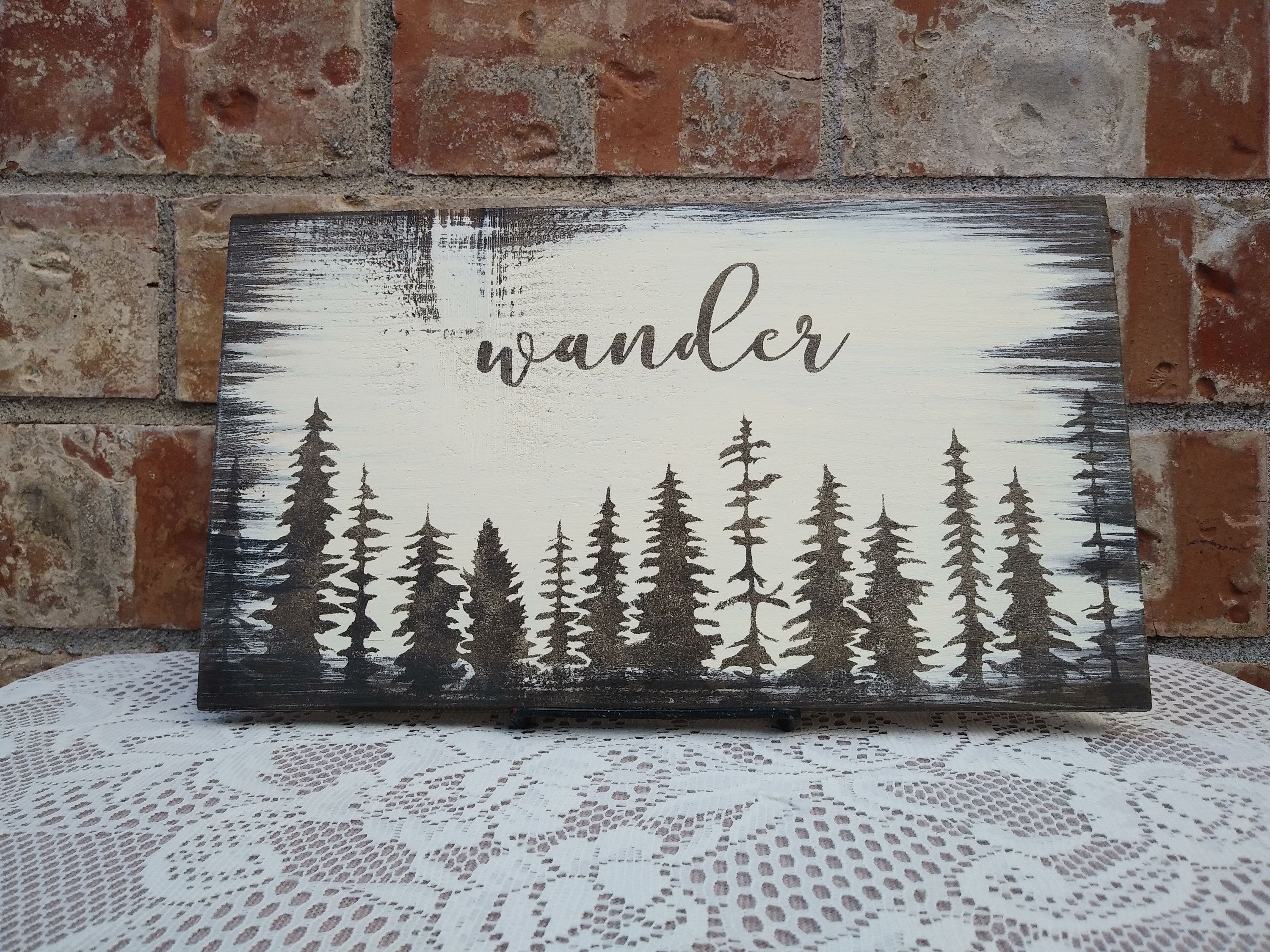 Wander - reclaimed wood sign - Wander - reclaimed wood sign -   18 diy Wood painting ideas