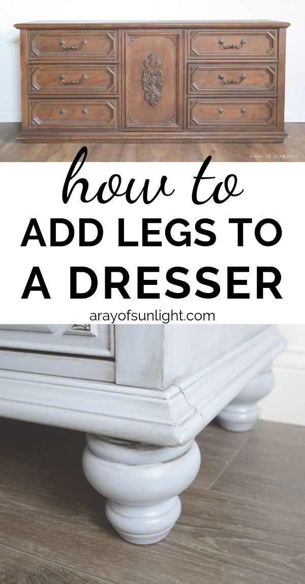 Adding Legs to a Dresser - A Ray of Sunlight - Adding Legs to a Dresser - A Ray of Sunlight -   18 thrift store diy Furniture ideas