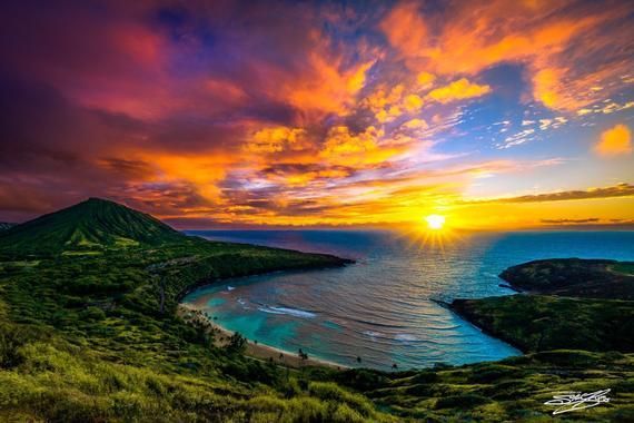 Beautiful Hawaiian Sunrise Fine Art Print titled 