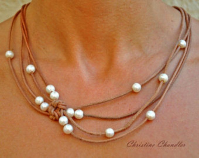 Pearl and Leather Necklace - Sterling Silver Circle Leather Necklace - Leather Jewelry - Multi option Jewelry - Lariat - One Pearl - 3 Pearl - Pearl and Leather Necklace - Sterling Silver Circle Leather Necklace - Leather Jewelry - Multi option Jewelry - Lariat - One Pearl - 3 Pearl -   19 diy Tumblr jewelry ideas