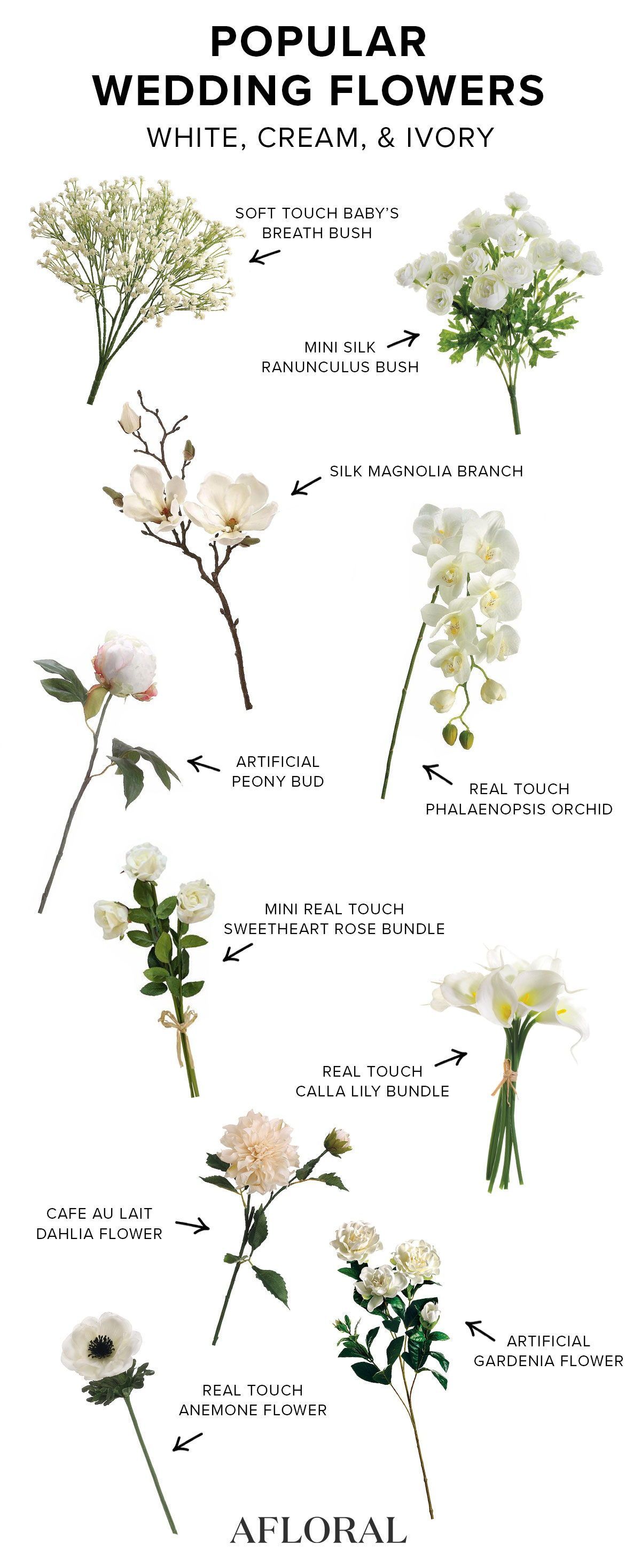 White Artificial Flowers | Silk Wedding Flowers | Afloral.com - White Artificial Flowers | Silk Wedding Flowers | Afloral.com -   19 diy Wedding flowers ideas