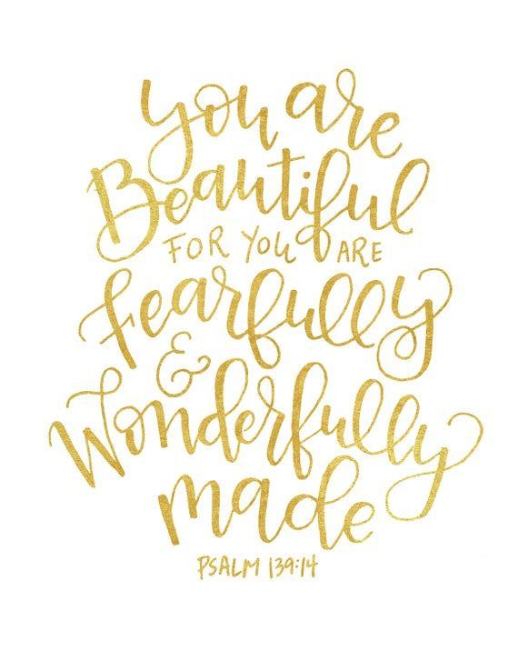 Fearfully and Wonderfully made. Scripture Inspirational Quote Digital Download - Fearfully and Wonderfully made. Scripture Inspirational Quote Digital Download -   10 beauty Quotes bible ideas