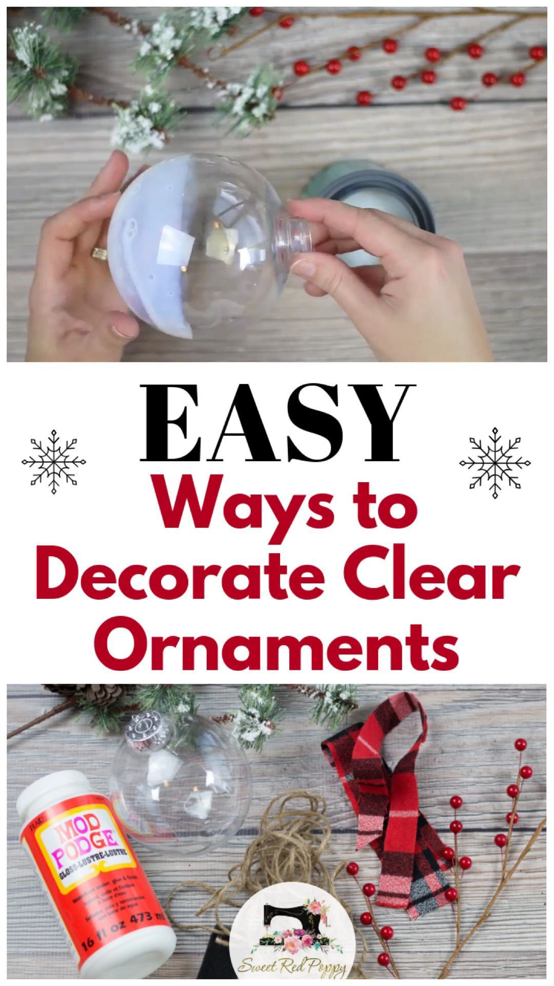 Easy Ways to Decorate Clear Plastic Ornaments for Christmas - Sweet Red Poppy - Easy Ways to Decorate Clear Plastic Ornaments for Christmas - Sweet Red Poppy -   10 diy Christmas Decorations for party ideas