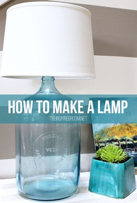 How to Make a Lamp {DIY Bottle Lamp} - The Inspired Room - How to Make a Lamp {DIY Bottle Lamp} - The Inspired Room -   11 diy Lamp vase ideas