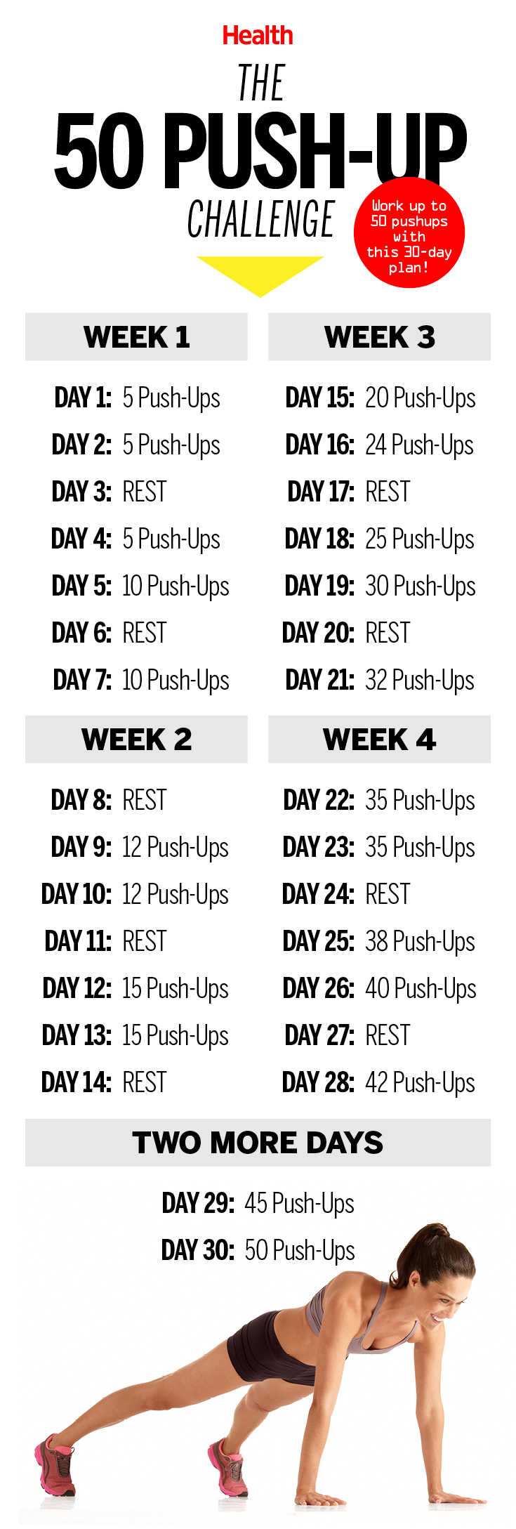 This 50 Push-Up Challenge Will Transform Your Body in 30 Days - This 50 Push-Up Challenge Will Transform Your Body in 30 Days -   11 fitness Challenge 30 day ideas