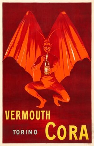Vermouth Cora poster by Cappiello - Beautiful Vintage Posters Reproductions. French poster advertising red devil with wings holding a bottle of liqueur. Giclee advertising prints. Classic Posters - Vermouth Cora poster by Cappiello - Beautiful Vintage Posters Reproductions. French poster advertising red devil with wings holding a bottle of liqueur. Giclee advertising prints. Classic Posters -   12 beauty Poster advertising ideas