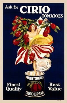 Cappiello Cirio Tomatoes 1921 France - Beautiful Vintage Poster Reproduction. This vertical french poster advertising canned tomatoes features a women coming out of the can surrounded by tomatoes. Giclee advertising print. Classic Posters - Cappiello Cirio Tomatoes 1921 France - Beautiful Vintage Poster Reproduction. This vertical french poster advertising canned tomatoes features a women coming out of the can surrounded by tomatoes. Giclee advertising print. Classic Posters -   12 beauty Poster advertising ideas