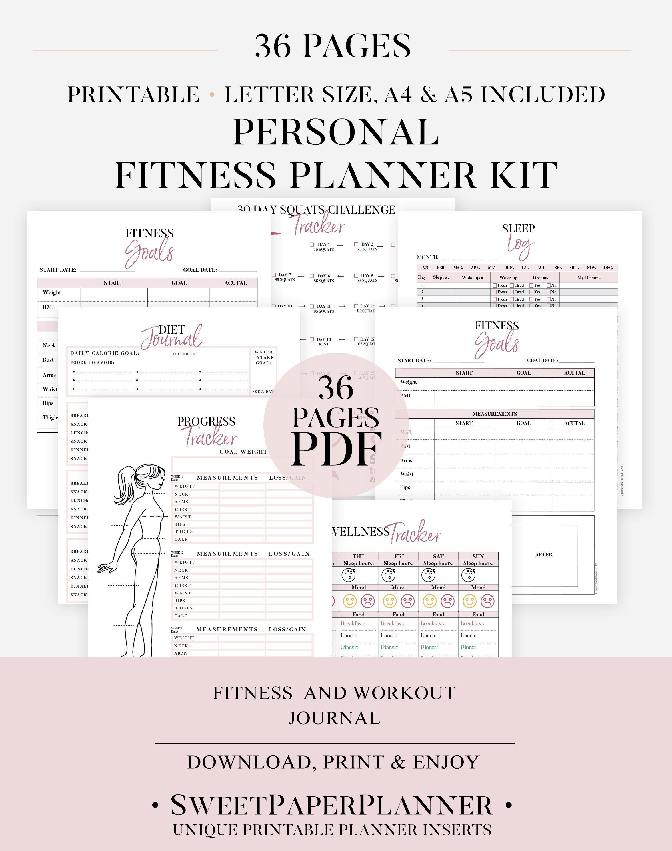 Ultimate Fitness Planner, Printable Health planner Bundle, Fitness Journal, Workout Log, Food And Exercise Tracker, 30 Day Squats Challenge - Ultimate Fitness Planner, Printable Health planner Bundle, Fitness Journal, Workout Log, Food And Exercise Tracker, 30 Day Squats Challenge -   12 fitness Planner download ideas