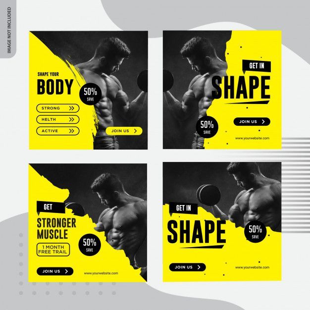 Fitness, Gym Social  Media Banner Design - Fitness, Gym Social  Media Banner Design -   12 fitness Poster vector ideas