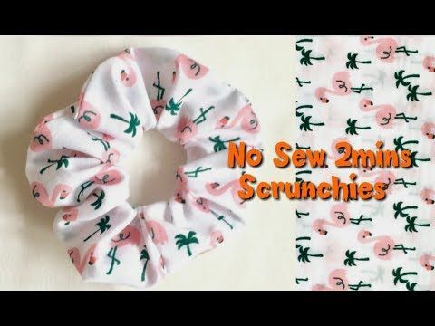 2mins/No Sew Hair Bands/DIY Easy and Quick Scrunchies without Sewing. - 2mins/No Sew Hair Bands/DIY Easy and Quick Scrunchies without Sewing. -   13 diy Scrunchie no sew ideas