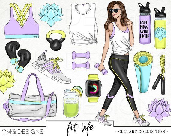 Fitness Fashion Girl Clip Art Watercolor Clipart PNG Workout Gym Style Hand Drawn Babe Illustration Planner Sticker Graphics Basic License - Fitness Fashion Girl Clip Art Watercolor Clipart PNG Workout Gym Style Hand Drawn Babe Illustration Planner Sticker Graphics Basic License -   13 fitness Illustration girl ideas