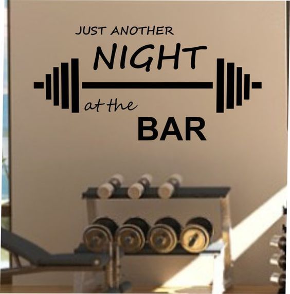 Just another night at the BAR fitness Wall Decal Vinyl Sticker Art Decor Bedroom Design Mural interior design gym workout excercise health - Just another night at the BAR fitness Wall Decal Vinyl Sticker Art Decor Bedroom Design Mural interior design gym workout excercise health -   13 fitness Interior design ideas