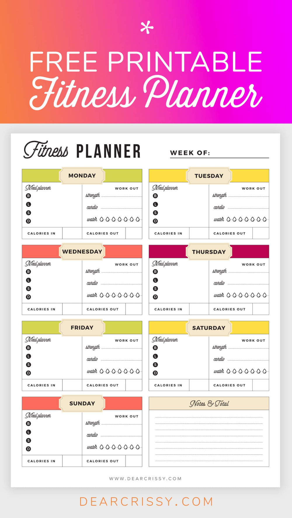 Free Printable Fitness Planner - Meal and Fitness Tracker, Start Today! - Free Printable Fitness Planner - Meal and Fitness Tracker, Start Today! -   fitness Planner inspiration