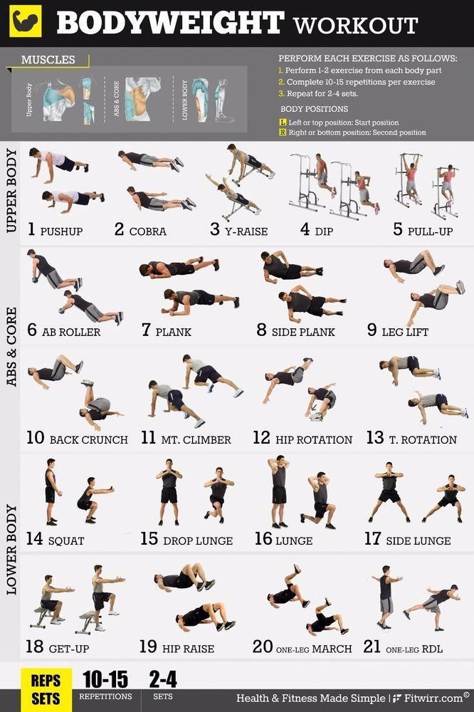 Fitwirr Men's Bodyweight Workout Poster 18X24 - Bodyweight Training, Strength  | eBay - Fitwirr Men's Bodyweight Workout Poster 18X24 - Bodyweight Training, Strength  | eBay -   13 fitness Training physique ideas