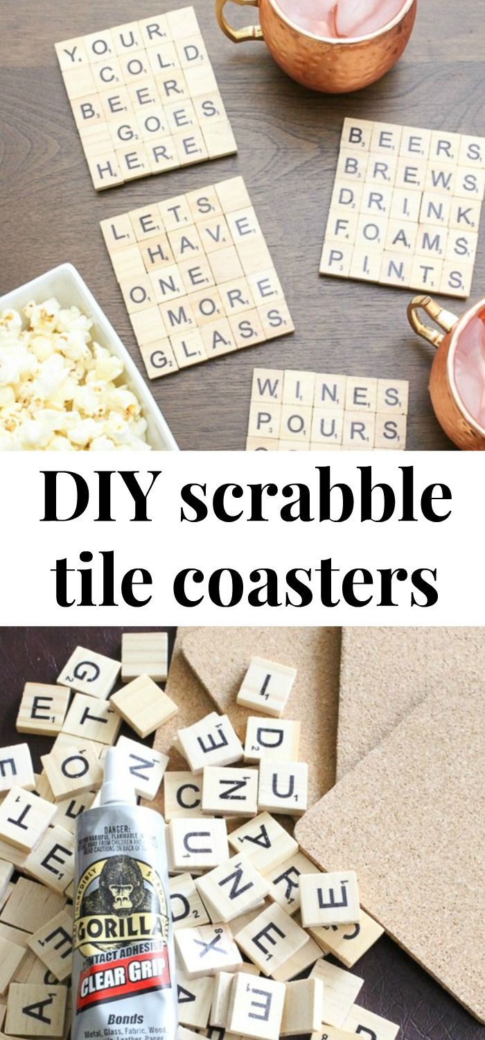 How to make scrabble tile DIY coasters - Green WIth Decor - How to make scrabble tile DIY coasters - Green WIth Decor -   14 diy Easy cute ideas