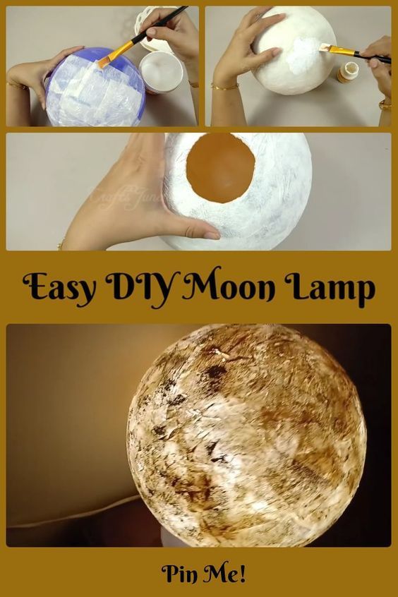 Easy DIY Moon Lamp Tutorial - Easy DIY Moon Lamp Tutorial -   14 diy Lamp for kids ideas