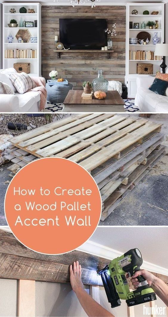 How to Create a Wood Pallet Accent Wall | Hunker - How to Create a Wood Pallet Accent Wall | Hunker -   14 diy Room wood ideas