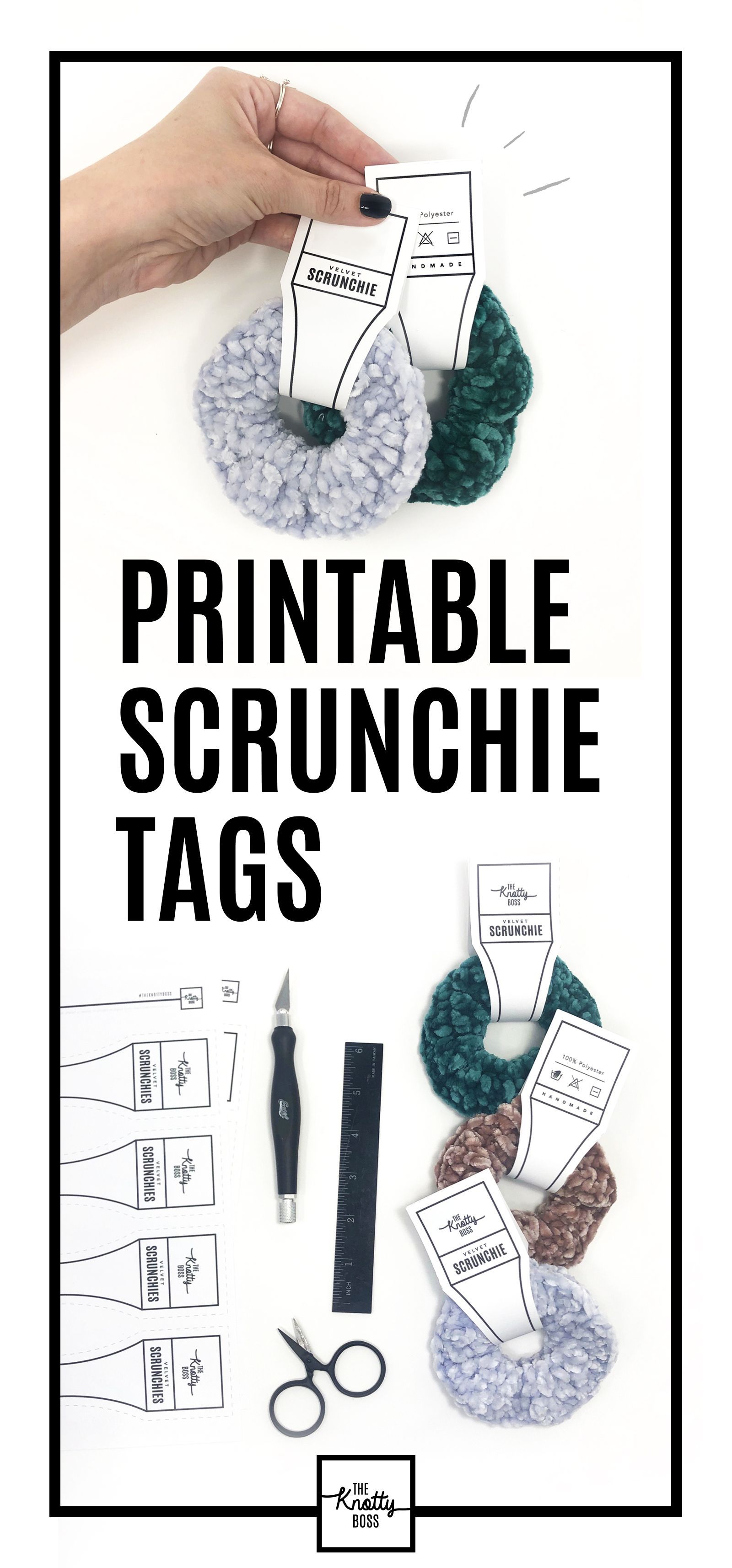 Printable PDF tags for Handmade Scrunchies - Printable PDF tags for Handmade Scrunchies -   14 diy Scrunchie packaging ideas
