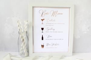 Foiled Wedding Bar Menu Sign for Drinks Reception - Foiled Wedding Bar Menu Sign for Drinks Reception -   15 beauty Bar menu ideas