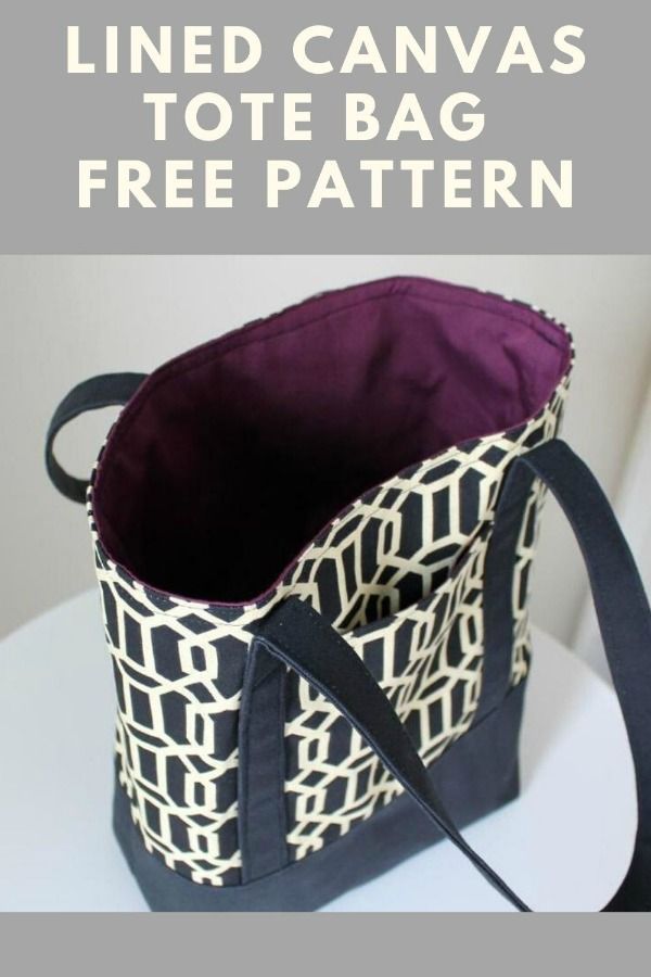 Lined Canvas Tote Bag - free pattern - Sew Modern Bags - Lined Canvas Tote Bag - free pattern - Sew Modern Bags -   15 diy Bag pattern ideas