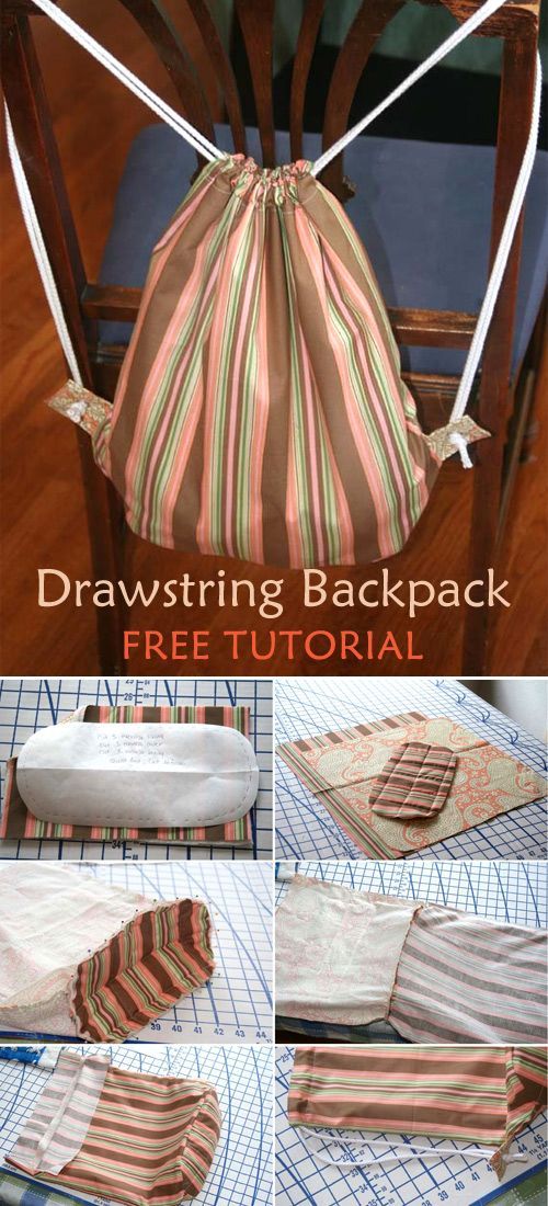 Drawstring Backpack Tutorial - Drawstring Backpack Tutorial -   15 diy Bag pattern ideas