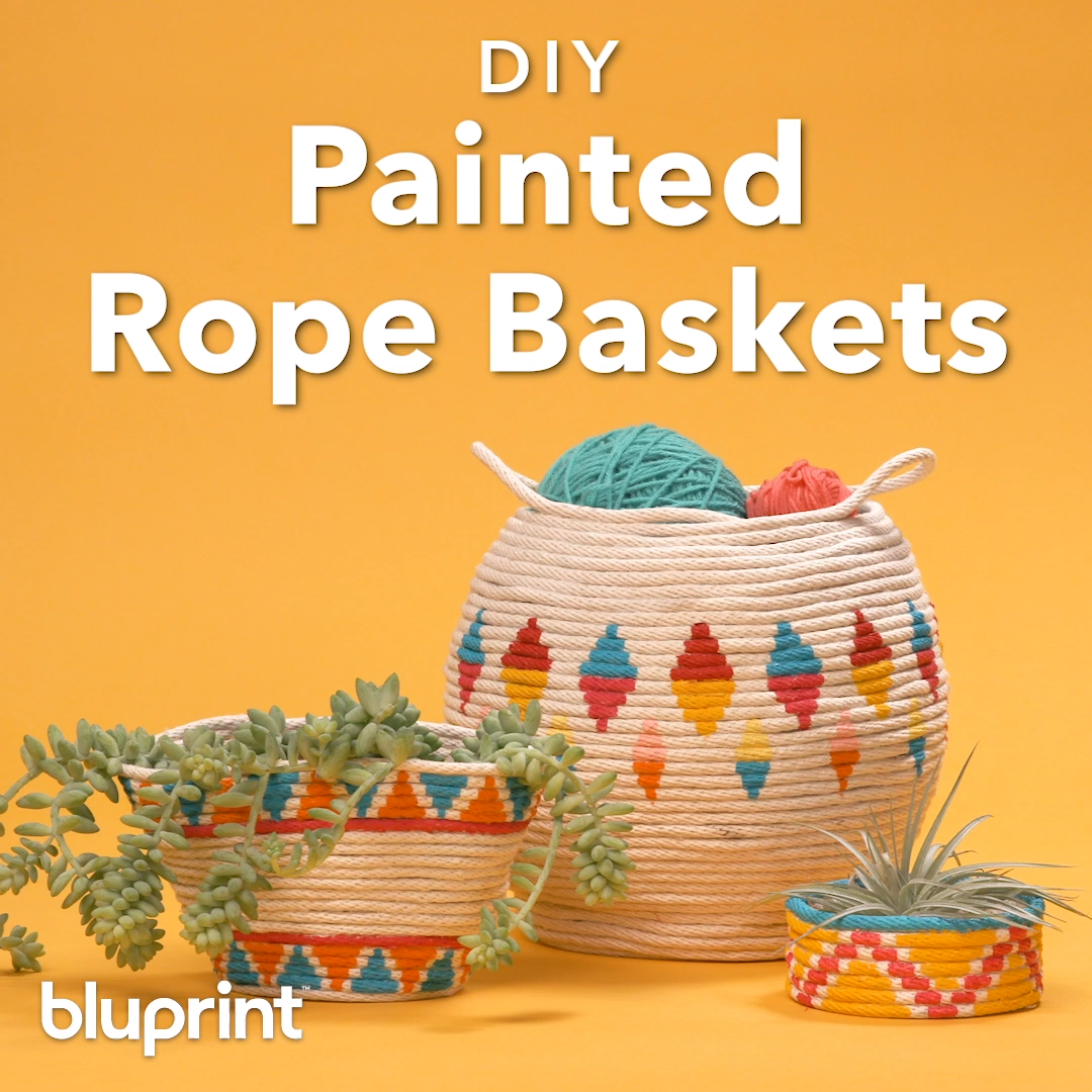 DIY Painted Rope Baskets - DIY Painted Rope Baskets -   15 diy Easy summer ideas