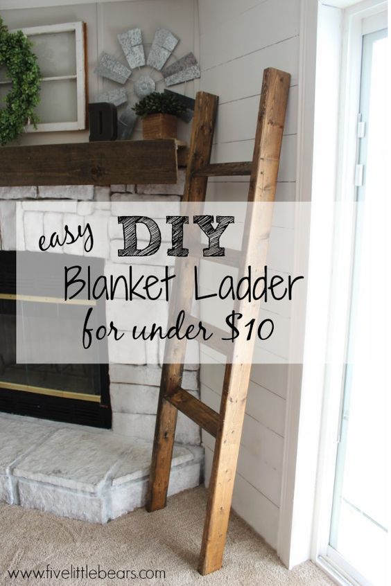 Blanket Ladder For Only $10 – Five Little Bears - Blanket Ladder For Only $10 – Five Little Bears -   15 diy House room ideas