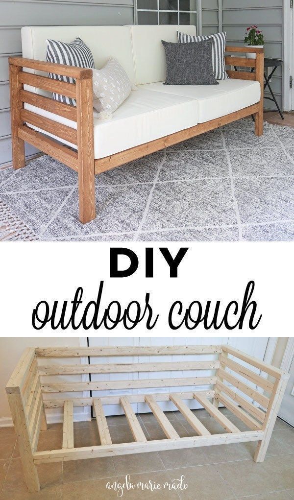 DIY Outdoor Couch - Angela Marie Made - DIY Outdoor Couch - Angela Marie Made -   15 diy House room ideas