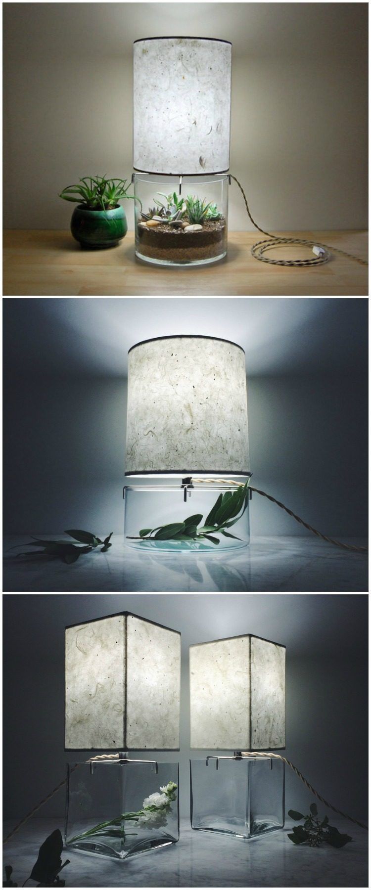 Handmade Terrarium Paper Table Lamp - iD Lights - Handmade Terrarium Paper Table Lamp - iD Lights -   15 diy Lamp table ideas