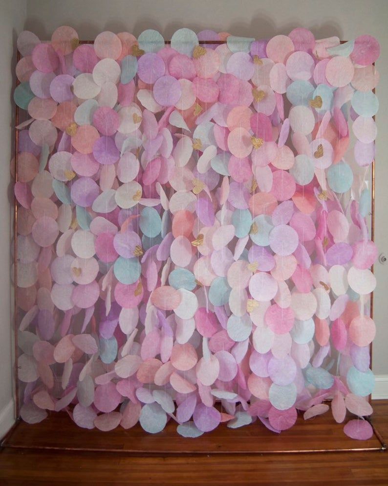 Paper Circle Garland: Pastels - Paper Circle Garland: Pastels -   15 diy Paper backdrop ideas