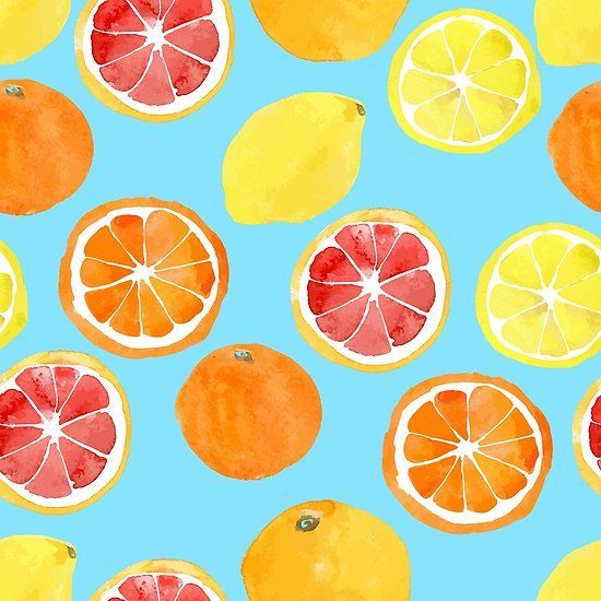 'Watercolor citrus fruit pattern. Pop art' Poster by Dinkoobraz - 'Watercolor citrus fruit pattern. Pop art' Poster by Dinkoobraz -   15 fitness Art poster ideas