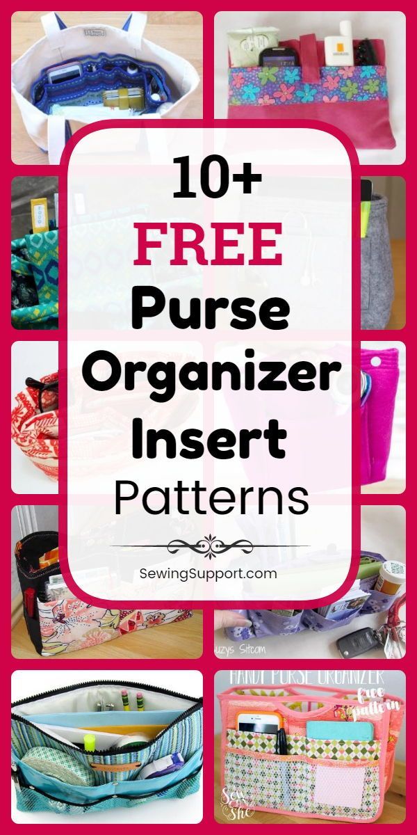 10+ Free Purse Organizer Patterns - 10+ Free Purse Organizer Patterns -   16 diy Bag organizer ideas