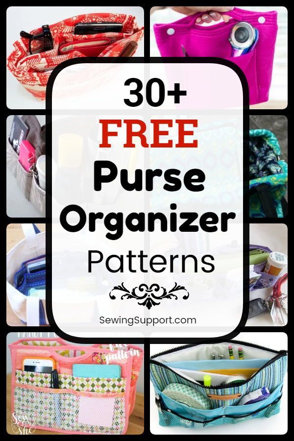 10+ Free Purse Organizer Patterns - 10+ Free Purse Organizer Patterns -   16 diy Bag organizer ideas