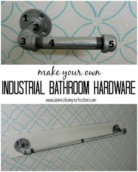 Bathroom Industrial Pipe Diy Projects 34+ Ideas - Bathroom Industrial Pipe Diy Projects 34+ Ideas -   16 diy Bathroom deko ideas