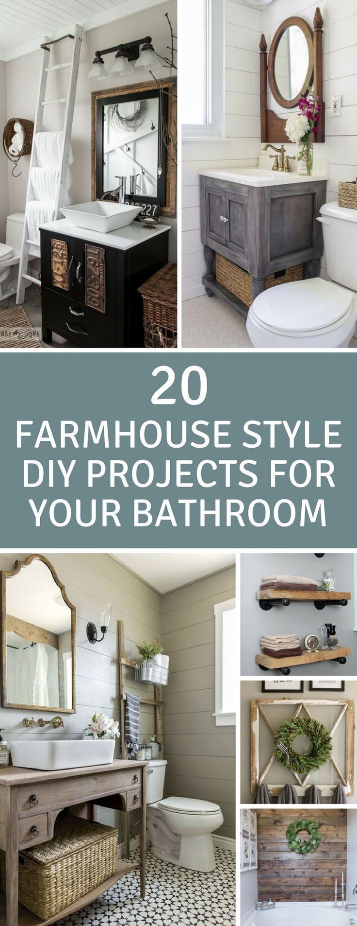 20 Fabulous Farmhouse DIY Projects to Makeover Your Bathroom Fixer Upper Style - 20 Fabulous Farmhouse DIY Projects to Makeover Your Bathroom Fixer Upper Style -   16 diy Bathroom deko ideas