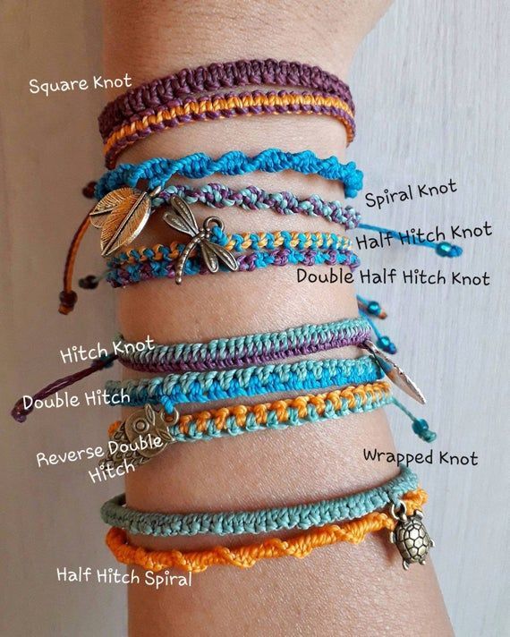 One colorful simple macrame bracelet, you choose among 9 different patterns and 70 colors, made to order in the style and colors you choose. - One colorful simple macrame bracelet, you choose among 9 different patterns and 70 colors, made to order in the style and colors you choose. -   16 diy Bracelets with charms ideas
