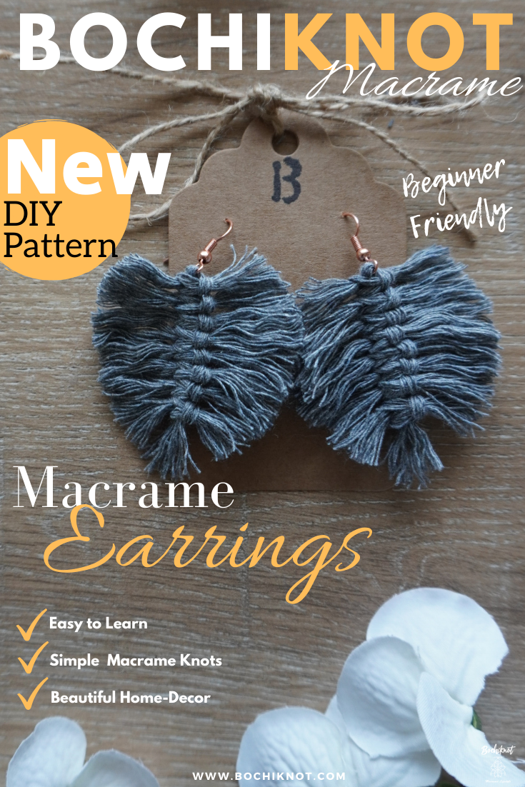 How to Make a 1 Knot Pattern Macrame Earrings - How to Make a 1 Knot Pattern Macrame Earrings -   16 diy Jewelry macrame ideas