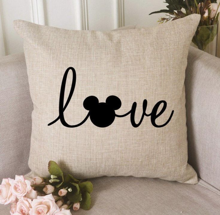Disney Love Throw Pillow Cover | Disney Home | Canvas Pillow Cover | Mickey Love Pillow Cover | Rust - Disney Love Throw Pillow Cover | Disney Home | Canvas Pillow Cover | Mickey Love Pillow Cover | Rust -   16 diy Pillows rustic ideas