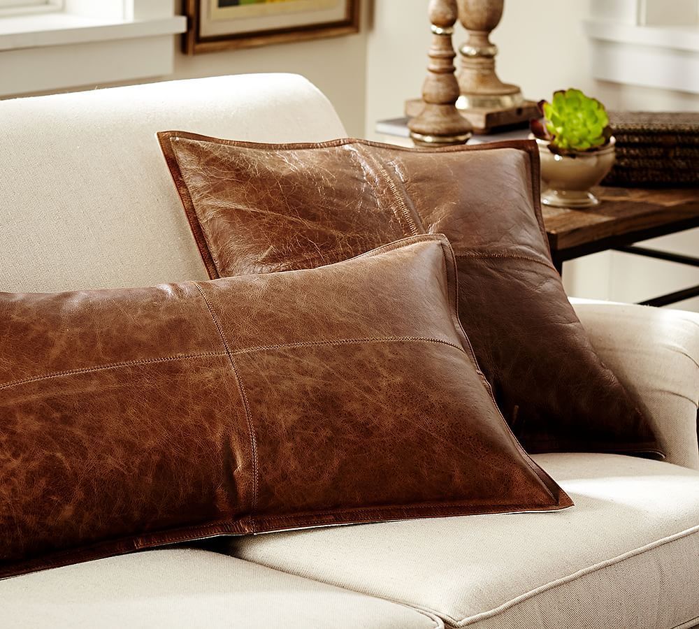 Pieced Leather Pillow Covers - Pieced Leather Pillow Covers -   16 diy Pillows sofa ideas