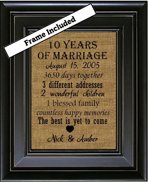 FRAMED Personalized 10th Anniversary Gift/10th Wedding Anniversary Gift/Gift for him/Gift for her/Gift for wife/ Gift for husband/Sign - FRAMED Personalized 10th Anniversary Gift/10th Wedding Anniversary Gift/Gift for him/Gift for her/Gift for wife/ Gift for husband/Sign -   16 diy Presents for parents ideas