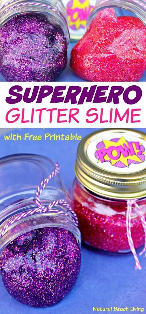 How to Make Slime with Contact Solution - Superhero Glitter Slime Recipe with Free Printables - Natural Beach Living - How to Make Slime with Contact Solution - Superhero Glitter Slime Recipe with Free Printables - Natural Beach Living -   16 diy Slime with baking soda ideas