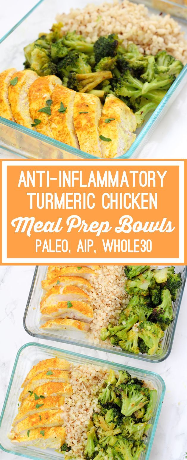 Anti-inflammatory Turmeric Chicken Meal Prep Bowls (Paleo, Whole30, AIP) - Unbound Wellness - Anti-inflammatory Turmeric Chicken Meal Prep Bowls (Paleo, Whole30, AIP) - Unbound Wellness -   16 fitness Meals chicken ideas