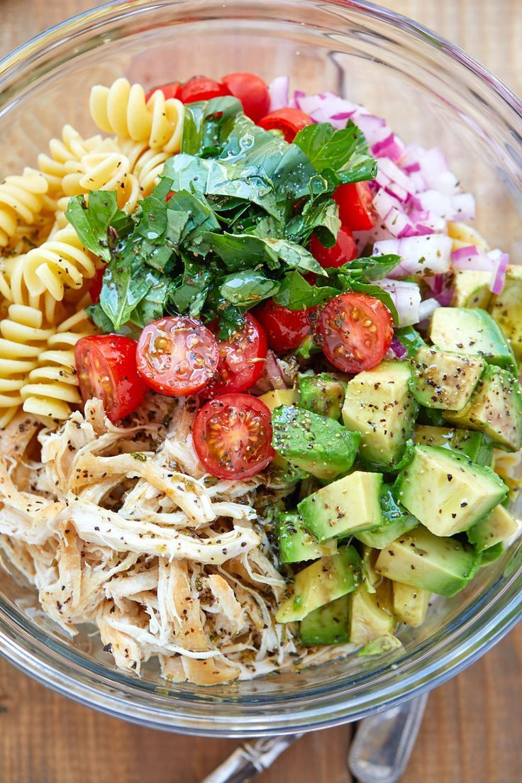 Healthy Chicken Pasta Salad with Avocado, Tomato, and Basil ? - Healthy Chicken Pasta Salad with Avocado, Tomato, and Basil ? -   16 fitness Meals photography ideas