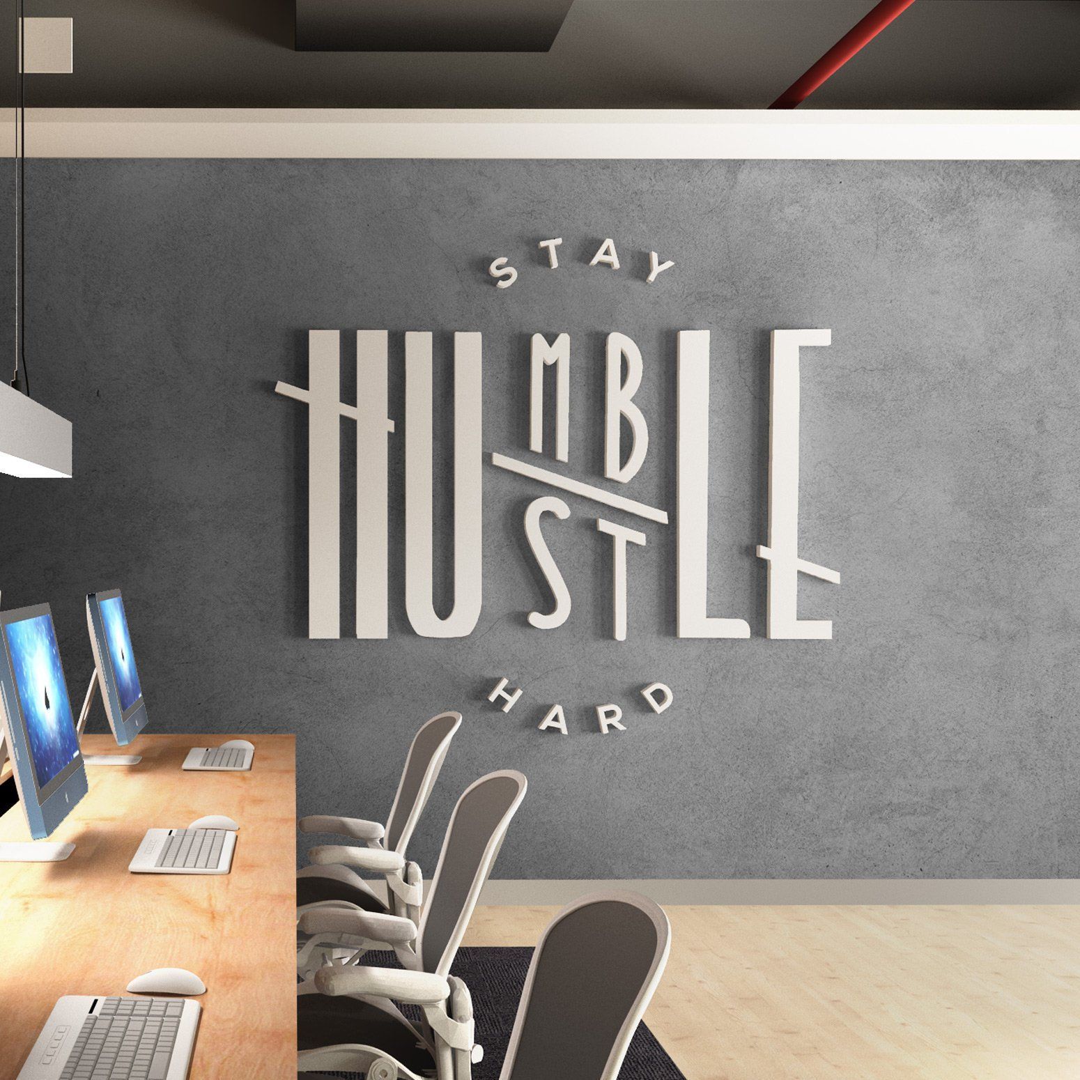 Stay Humble , Hustle Hard , Dimensional letters business office Quote - SKU:STHH - Stay Humble , Hustle Hard , Dimensional letters business office Quote - SKU:STHH -   16 fitness Office space ideas