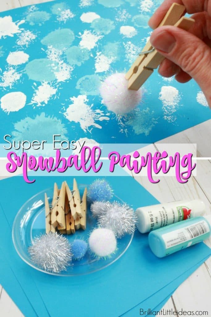 Super Easy Snowball Painting | Brilliant Little Ideas - Super Easy Snowball Painting | Brilliant Little Ideas -   17 beauty Day winter ideas
