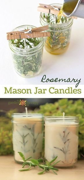 Rosemary Pressed Herb Candles - Rosemary Pressed Herb Candles -   17 beauty DIY art ideas