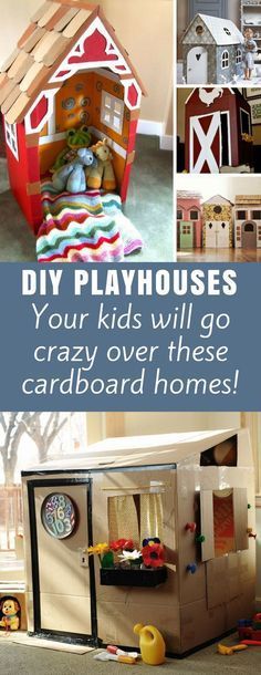 15 Amazing DIY Cardboard Playhouses Your Kids Will Want to Live in! - 15 Amazing DIY Cardboard Playhouses Your Kids Will Want to Live in! -   17 diy Box kids ideas