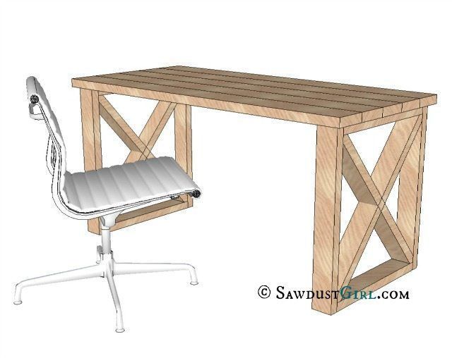 X leg Office Desk - Sawdust Girl® - X leg Office Desk - Sawdust Girl® -   17 diy Desk plans ideas